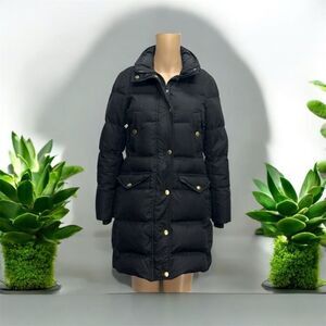 J. Crew black long puffer jacket, xs